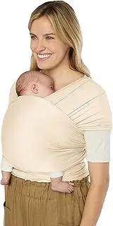 [Ergobaby] Sustainable Knit Aura Baby Carrier Wrap for Newborn to Toddler (8-25 Pounds), Cream