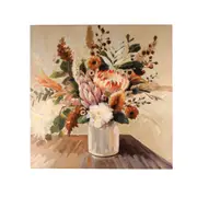 Maine & Crawford Chance 90x90cm Blooming Bouquet Canvas Wall Hanging Art Decor