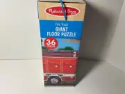Melissa & Doug Fire Truck Giant Floor Puzzle 36 Pieces 34’’ x 22.7'' Brand New