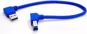 CGTime 30cm Blue USB 3.0 A Male 90 Degree to B Male Degree to B Male Cable