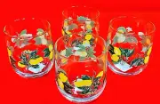 Lemon Yellow Short Drinking Glasses Juice Stemless Wine Set of 4