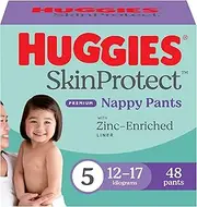 Huggies Skin Protect Nappies Pants, Size 5 (12-17 kg) 48 Count