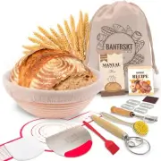 Sourdough Bread Baking Supplies, Sourdough Starter Kit, 9" Round Sourdough Pr...