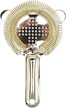 Cocktail Strainer Anti Efficient Filtering 304 Stainless Steel Strainer Bar Tool for Home Mini Bars Clubs Restaurants (Gold)