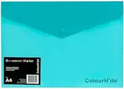 Colourhide A4 Document Wallet, Aqua