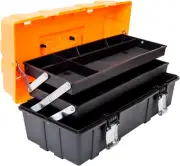 17-Inch Plastic Tool Box,3-Tiers Multi-Function Storage Portable Toolbox Organiz