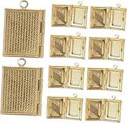 [MOBUTOFU] 10pcs Copper Book Photo Box Locket Charms for Jewelry Making Picture Locket Necklace Charms Book Charms for Bracelets Pendants for Jewelry Making Photo Charms for Jewelry Making