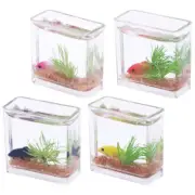 4 Pcs Goldfish Tank Model Doll House Micro Landscape Mini Aquarium