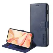 For Oppo Find X2 Pro Case, SupRShield Wallet Leather Flip Magnetic Stand Case Cover (Navy Blue)