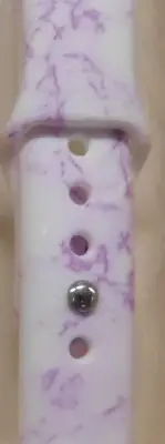 Purple/White Swirls Silicone Smart Watch Band for Apple Watch 38mm ― #CK05