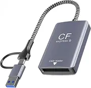 tunghey USB-C&USB-A 2-in-1 CFexpress Card Reader, USB 3.2 Gen 2 10Gbps CFexpress Tyep B Card Readers, Portable Aluminum Memory Card Adapter, Support Thund-erbolt 3/4 (CFexpress Type B Card Reader)