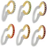 [ANDRESLAD] Earrings Clip Women Stud Clip Earrings Non Piercing Rhinestone Ear Jewelry
