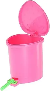 GREENADSCAPE Strawberry Design Waste Bin Mini Trash Holder with Lid for Office Car Bedroom Parrot Toys Space-Saving Pink