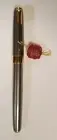 Parker Sonnet Sterling Silver Fountain Pen Ciselle 18 kt F Pt Wide Band In Box