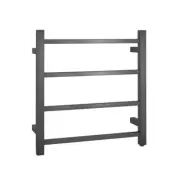 4 Bars Square Brushed Gun Metal Grey Stainless Steel Electric Heated Towel Rack