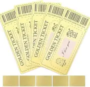 Lukinuo Golden Ticket Scratch Off Card with Envelope 5 Sets Scratch Card Surprise Gift Reveal for Writing Your Own Special for Birthday, Valentine's Day, Wedding Concert Ticket Raffle Gift