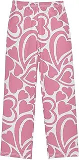 [ZZXXB] Love Heart Shape Boys Long Pants Soft Trousers Elastic Waist Kids Lounge Bottoms with Pockets S-XL