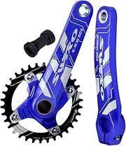 Bike Crankset, MTB 170mm Hollow Integrated Crankset Mountain Bike Crank Arm Set 104BCD 32/34/36/38T Narrow Wide Single Chainring Crank for 8/9/10/11/12 Speed with BB