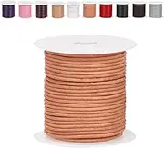 Mardatt 1 Roll Round Leather String Cord, 11 Yards 10 Meters Leather Cord String Cord Rope Natural Rawhide Rope for Necklace Bracelets Jewelry Making (2mm, Natural)