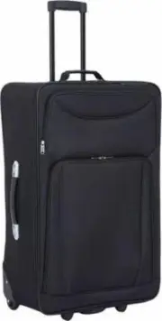 72cm 2 Wheels Basic Soft Case - Black Suitcase SetCase Wheels Lightweight...