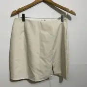 Cotton On Women's Mod Mini Plain Zip Up Skirt, Cloud White, Size M Medium