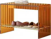Plastic Ottoman, Orange Stable Rectangle Footstool with Storage Space, Entryway Doorway Foyer Hall Industrial Rest Stools, Support 330lbs