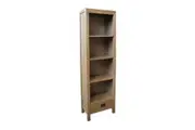 MF Solid Oak Timber 1 Drawer Bookshelf
