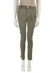 Green Denim Zipped Cuff Jeans