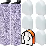 8-Pack WDB1F2 Replacement Brushroll & Filte Bundle for Shark WD101 WD201 WD100 WD200 AW201 WD200C WD201C WD101C AW261 wd160 HydroVac XL 3-in-1 vacuum cleaner,compare parts WDB1,WDB2,WDFF1,WDFF2,WDB1F2