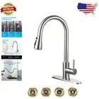 High Arc Kitchen Faucet with Pull Down Sprayer and Elegant Brushed Nickel Finish