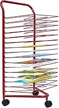 Fermoirper Art Drying Rack - Sturdy Paint Drying Rack with 16 Shelves Ideal for Prolific Painters Suitable for Home Classroom Studio and More A2 A3 A4 Size Compatible Easy to Move with Wheels