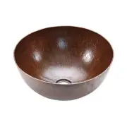 PREMIER COPPER 15" Medium Round Vessel Hammered Copper bathroom Sink