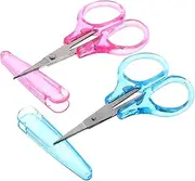 FIXOSHEE Portable 2 Pack Small Sewing Scissors Stainless Steel Scissor Set Soft Cover for Classroom Home