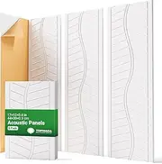 Topnaca Sound Proof Panels for Walls, 17"×11"×0.4" Self Adhesive Sound Proof Foam Panels for Walls, 6 Pack High Density Soundproof Wall Panels for Recording Studio Home Offices (White)