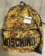 Moschino Jeremy Scott Yellow Orange Dot Cartoon Print Backpack New With Tags