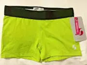 Girl's MEDIUM (8-10) Soffe Dri Low Rise Compression Shorts Lime Green NWT