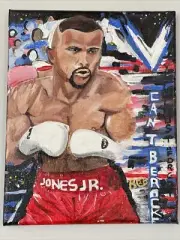 Roy Jones Jr & Mike Tyson Acrylic Painting 2/2 Boxing Ring Scene | Original Art