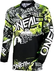 O'Neal Unisex Adult V-Neck Element Attack Jersey, Black/Hi-viz, Small US