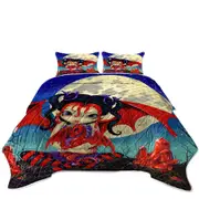 Ruby Moon Cute Fairy and Her Baby Red Dragon Coverlet