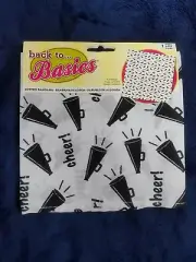 Cheer cheerleading cotton bandana Back to Basics megaphone white & black 22 x 22