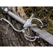 Custom Handmade Damascus Steel Blade Rapier Sword| Medieval Sword| Hunting Sword