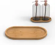 Bamboo Soap Dispenser Tray, Bathroom Countertop Tray Kitchen Tray Bamboo Tray Si