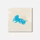 Abstract Blue Horse And Sun 4'' X 4'' Square Wooden Coaster