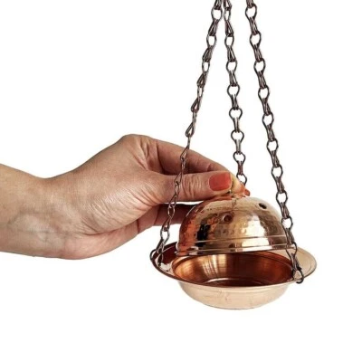 Copper Incense Holder with Hanging Chain, Copper Incense Burner Aromatherapy