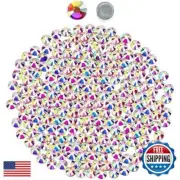 Hotfix Flatback Rhinestones for Crafts - Glass AB Round Crystals Gems for Clo