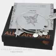 Authentic Alex and Ani Fairy Shiny Silver Expandable Charm Bangle CBD