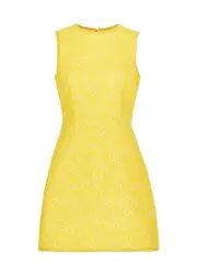Rebecca Vallance Manhattan Yellow Metallic Woven Mini Dress - 12 12