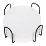 12 Pcs Silicone Coasters with Holder, 4 Inch Round Coaster for Drink, White