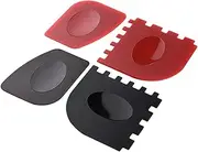 Happyyami 4pcs Grill Pan Scraper Durable Kitchen Gadget for Easy BBQ Cleaning Ergonomic Design Serrated Edge for Grilling Frying for Camping Outdoor Cooking