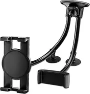 woleyi Dual Car Tablet Mount, Windshield Car Window Phone & Tablet Holder with Double Long Arm Suction Cup for iPad Pro/Air/Mini, Galaxy Tab/Z Fold, Fire HD, iPhone, More 4-13" Cell Phones and Tablets
